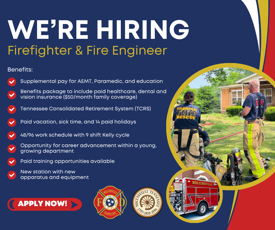 We're Hiring Firefighter and Fire Engineer 