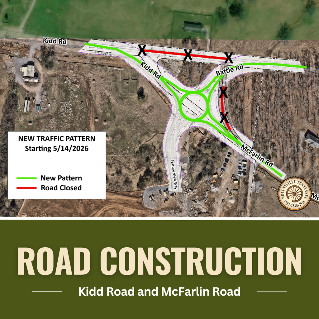 Road Construction on Kidd Road and McFarlin Road