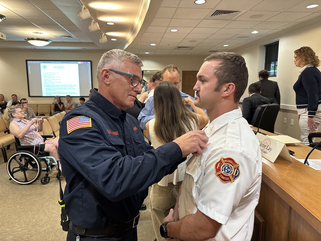 Nolensville Fire and Rescue members pinning ceremony