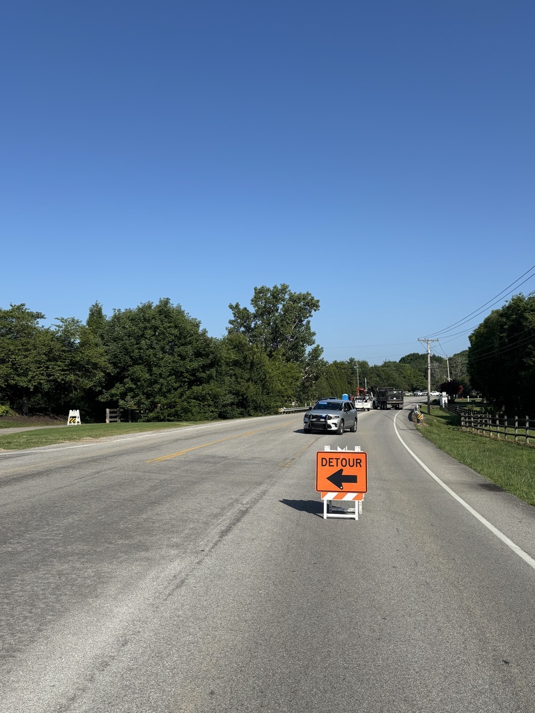 Nolensville Police Department has set up a detour on Sunset Road between Briarcliff Dr. and Benington Pl. due to downed power lines.