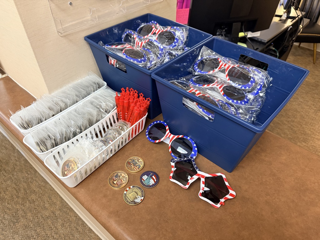 Star Spangled Celebration giveaways includes star shaped American flag glasses, round shaped American flag glasses, commemorative challenge coins celebration America 250.