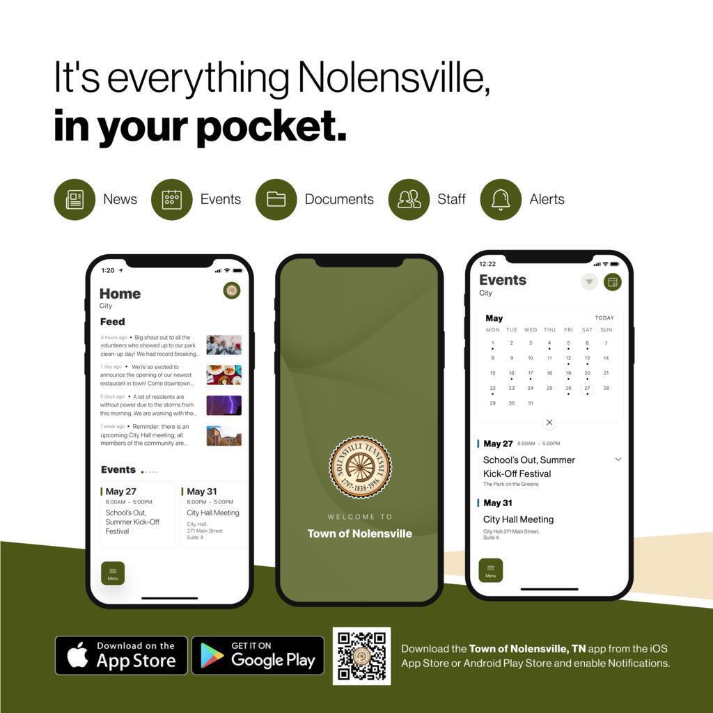 Download the Town of Nolensville App. It's everything Nolensville, in your pocket.