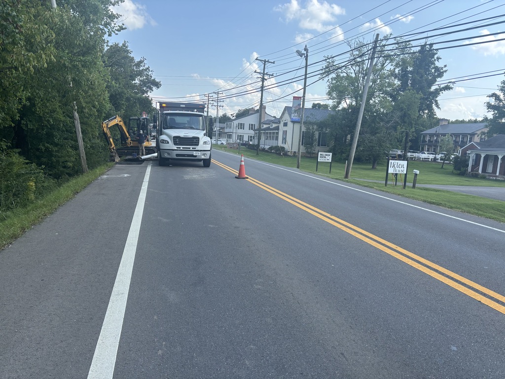 Nolensville College Grove Utility District is currently responding to a water main break on Nolensville Road in the Historic District across the street from Mill Creek Dental.