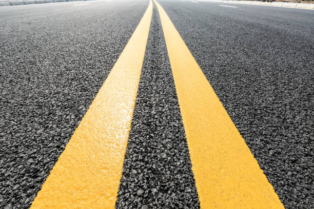 double solid lines on a road 