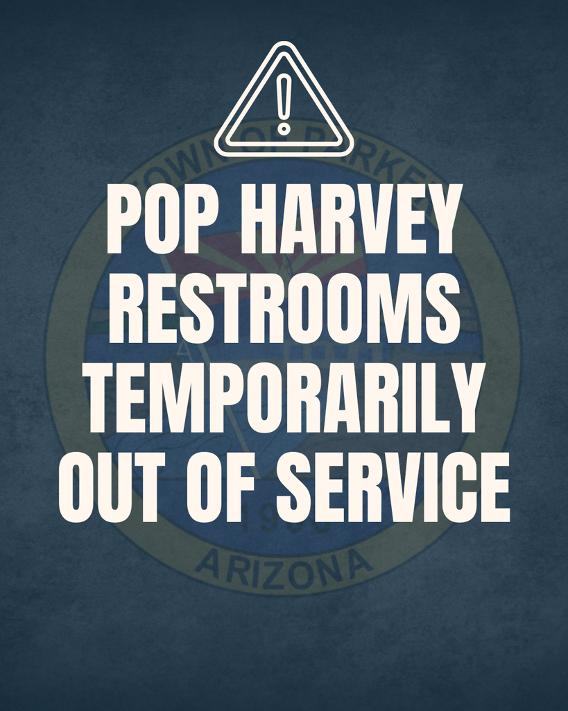 Pop Harvey restrooms are out of service image.