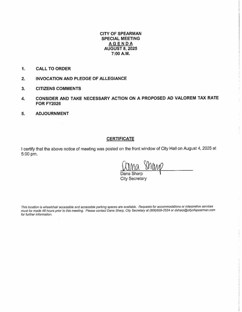 Special Agenda