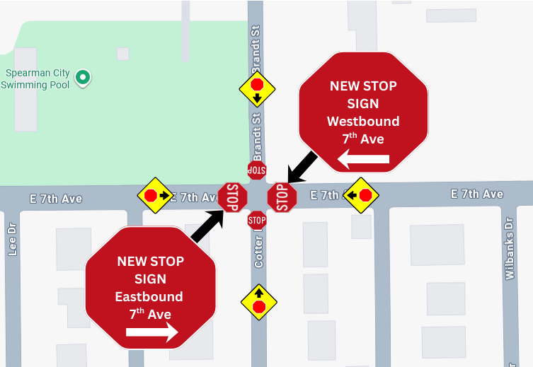 New Stop Sign 7th & Brandt-Cotter