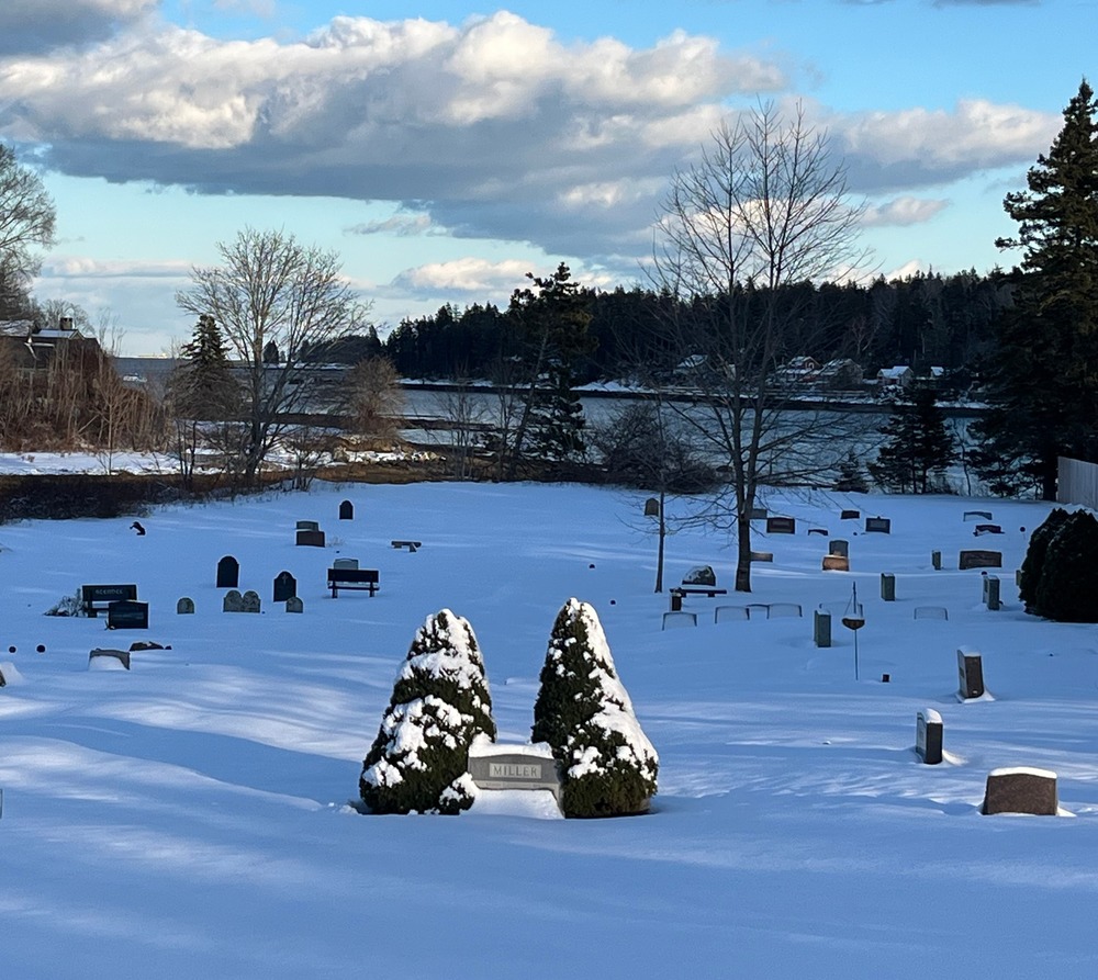 Cemetery in snow