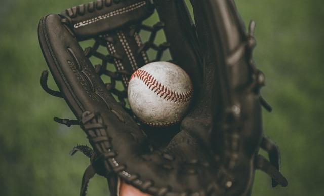 baseball glove and ball