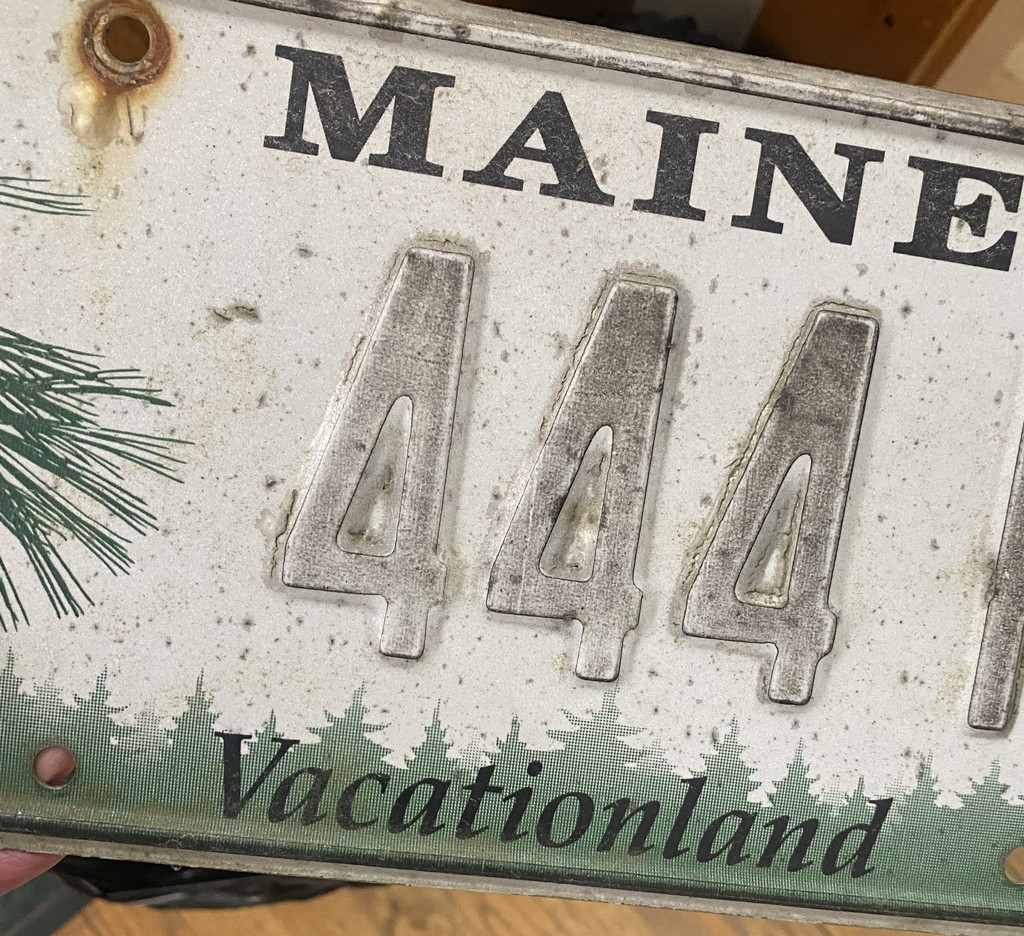 Faded License Plate