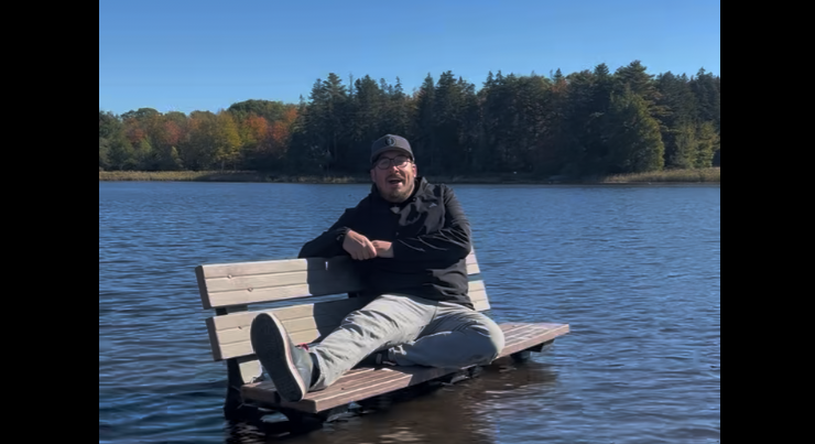 Dude on a Bench in a Pond?