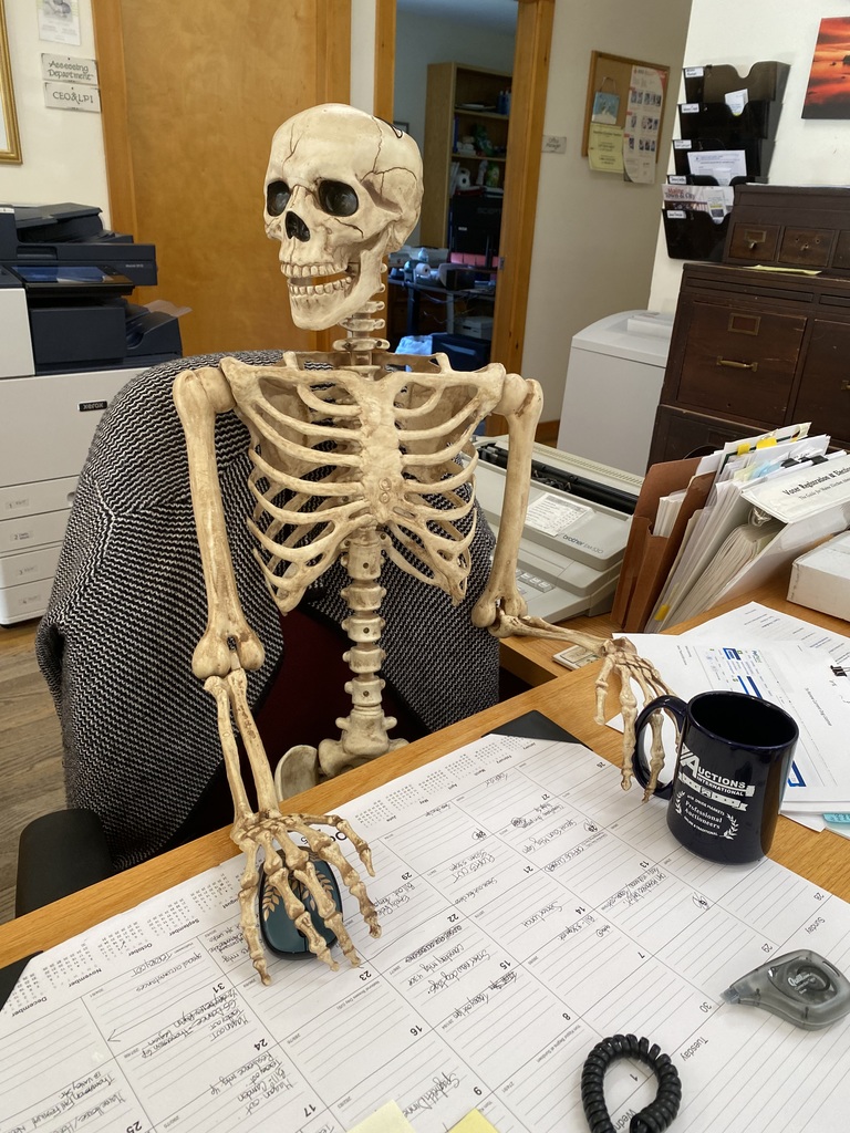 Skeleton at Desk