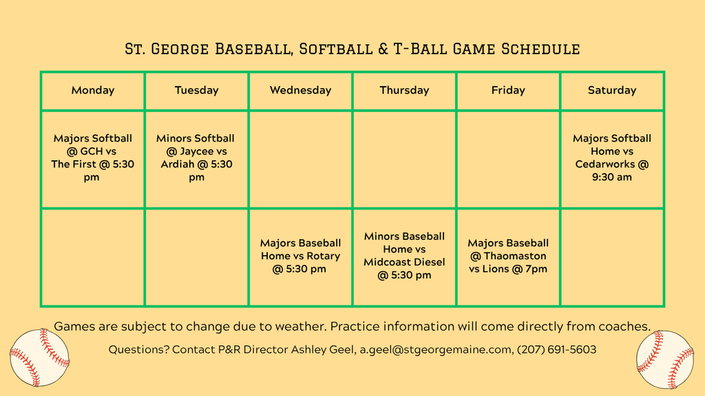 Baseball Schedule