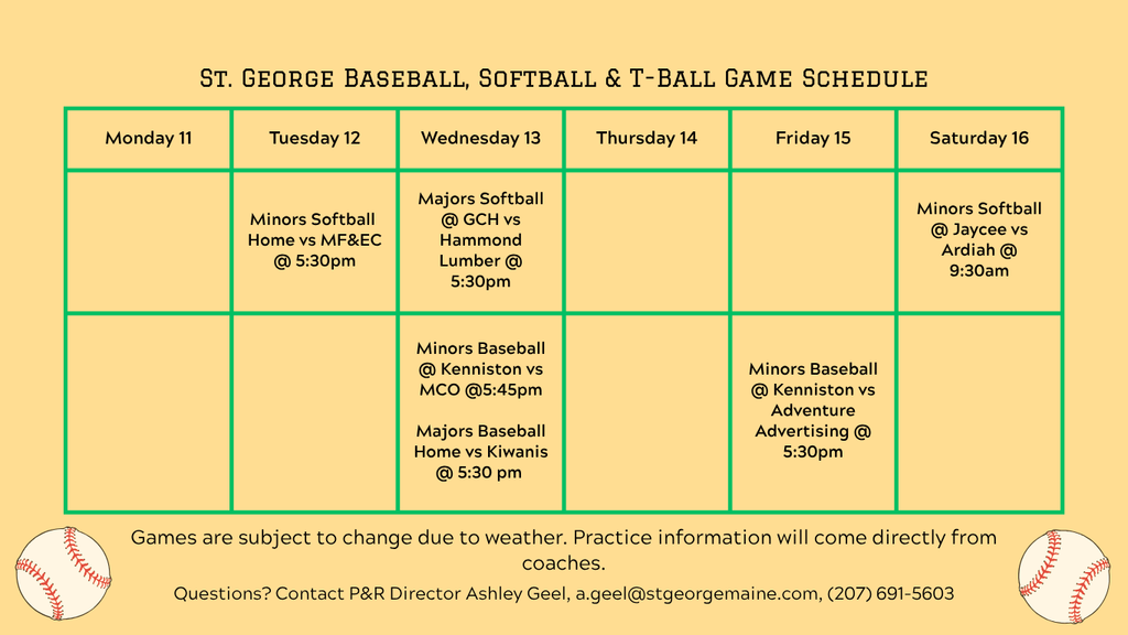 Ball Schedule