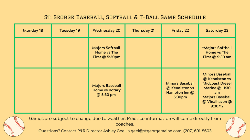 Ball Schedule