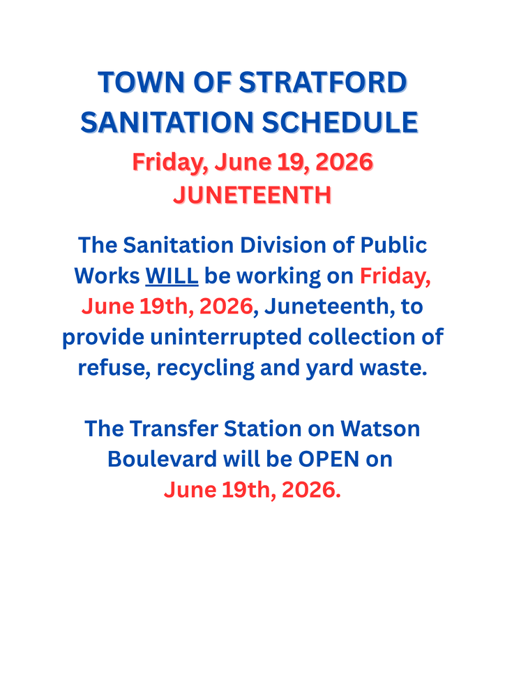 Sanitation Schedule for Juneteenth - Friday, June 19, 2026