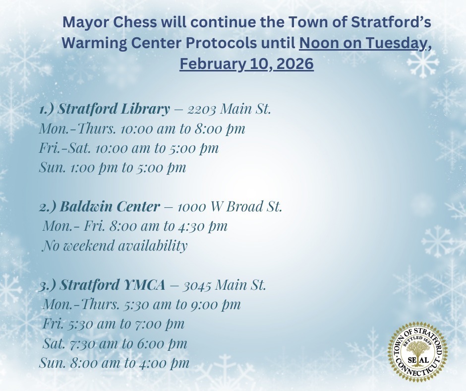 Warming Center Protocol Extended to Noon Tuesday, February 10, 2026