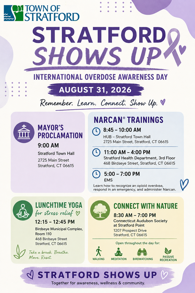 Stratford Shows Up - Event Schedule for August 31, International Overdose Awareness Day