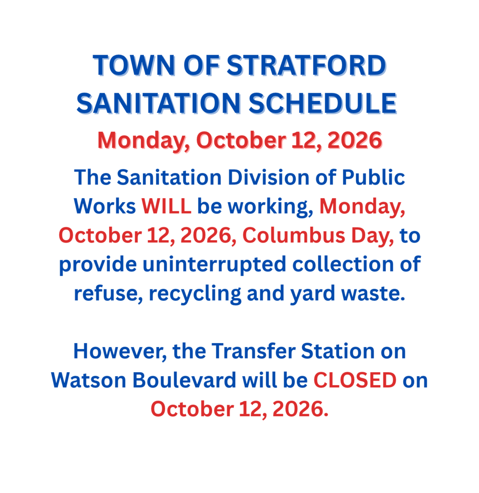 Sanitation Schedule for Columbus Day - Monday, October 12, 2026
