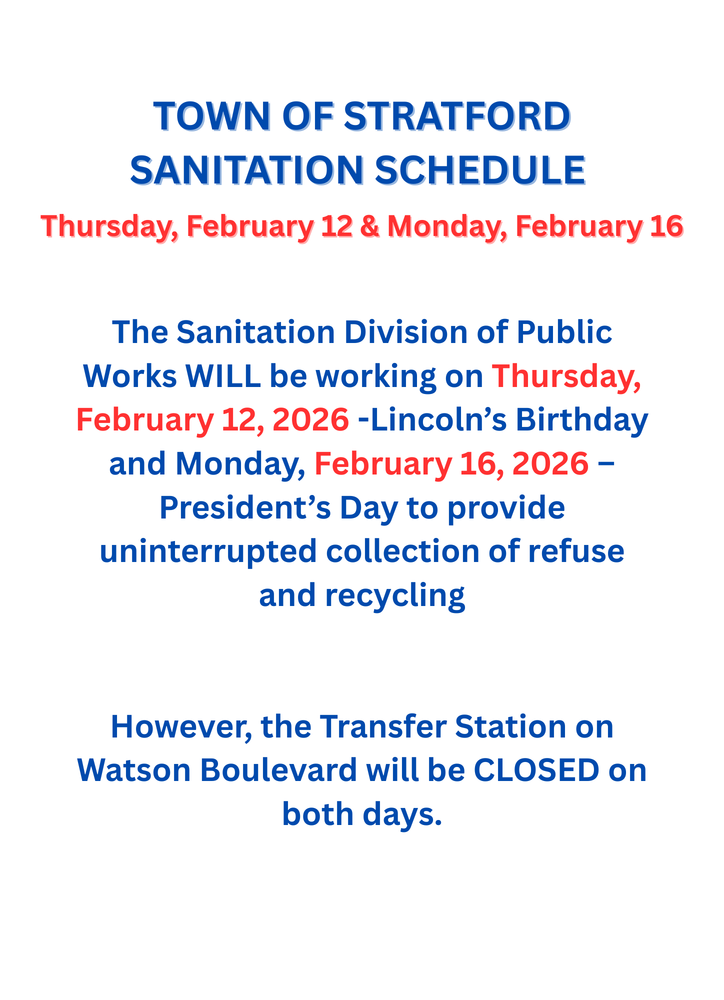 TOS Sanitation Schedule February