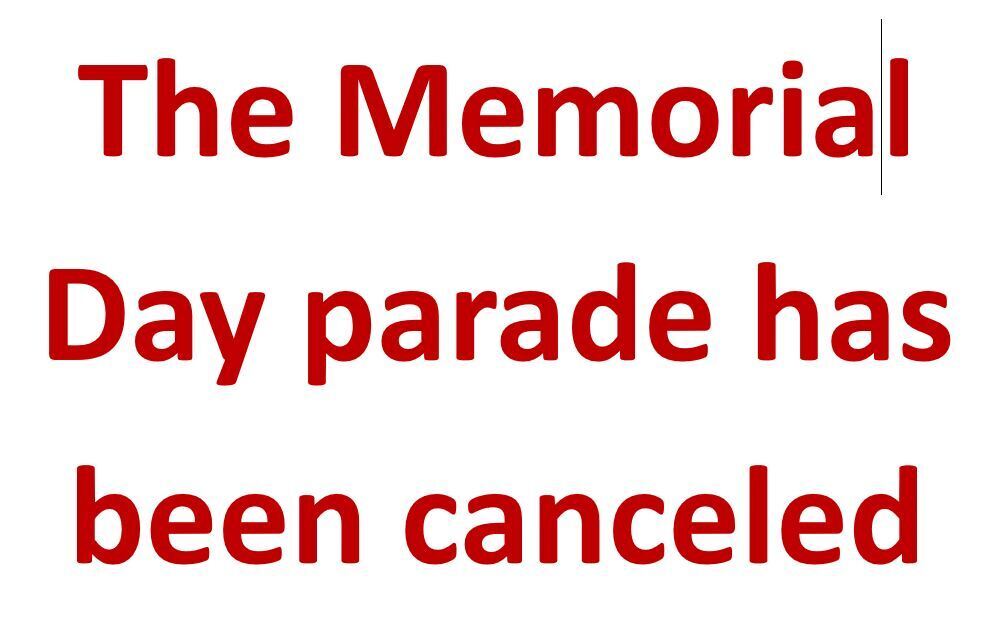 memorial day parade canceled