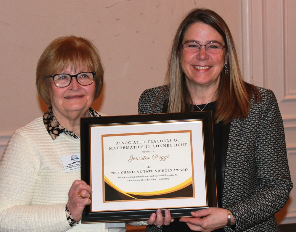 Vernon Center Middle School math teacher Jen Roggi receives a new honor.