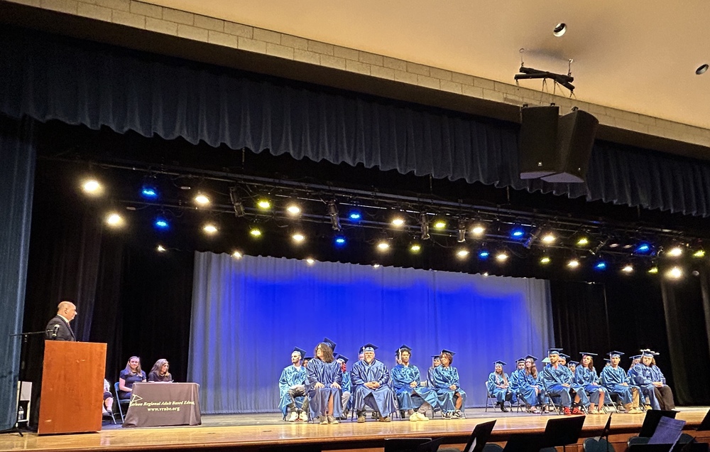 Mayor Champagne speaks to VRABE graduates