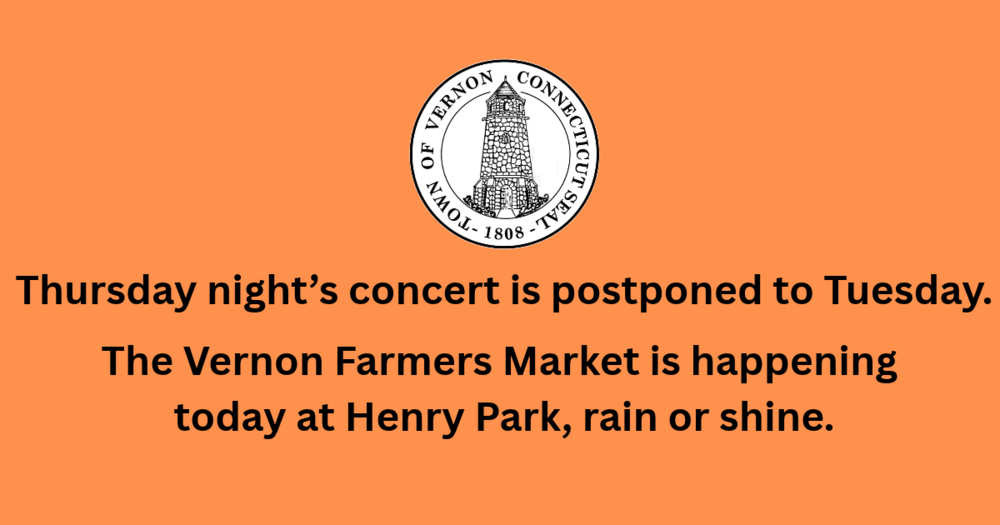 Farmers Market is on, concert postponed