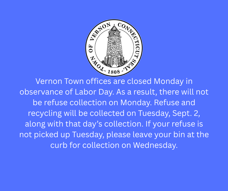 Town offices closed, no refuse collection on Labor Day