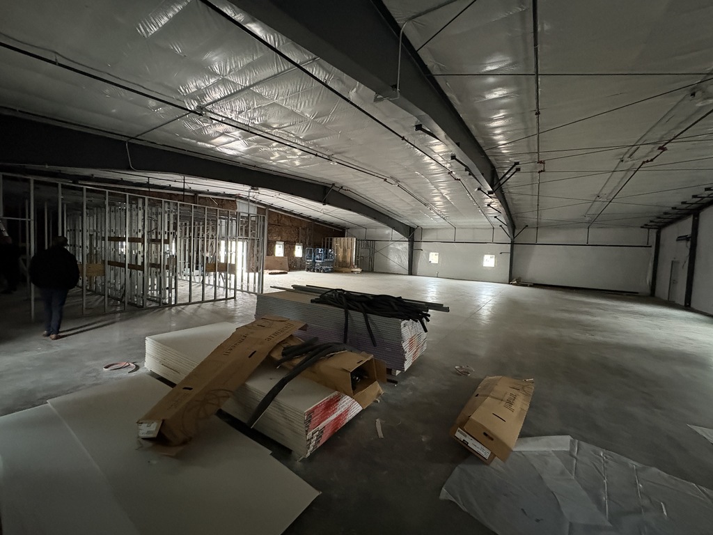 Inside the new building