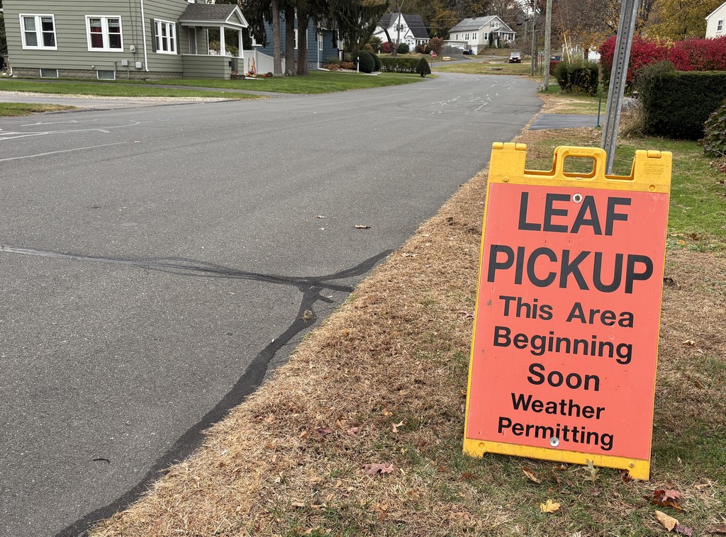 leaf collection sign