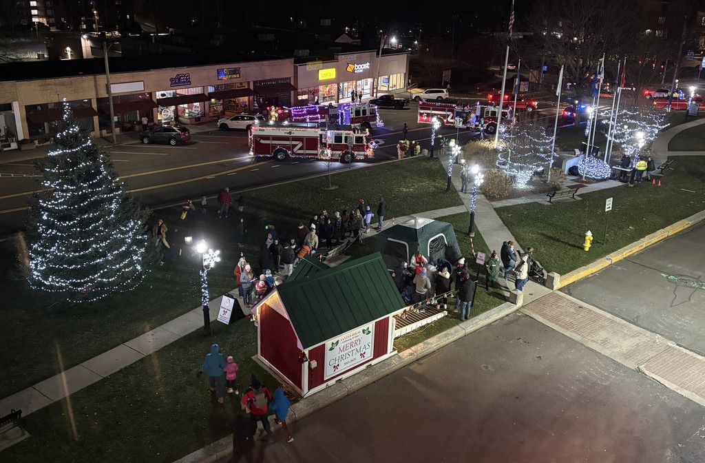 People lined up to visit Santa