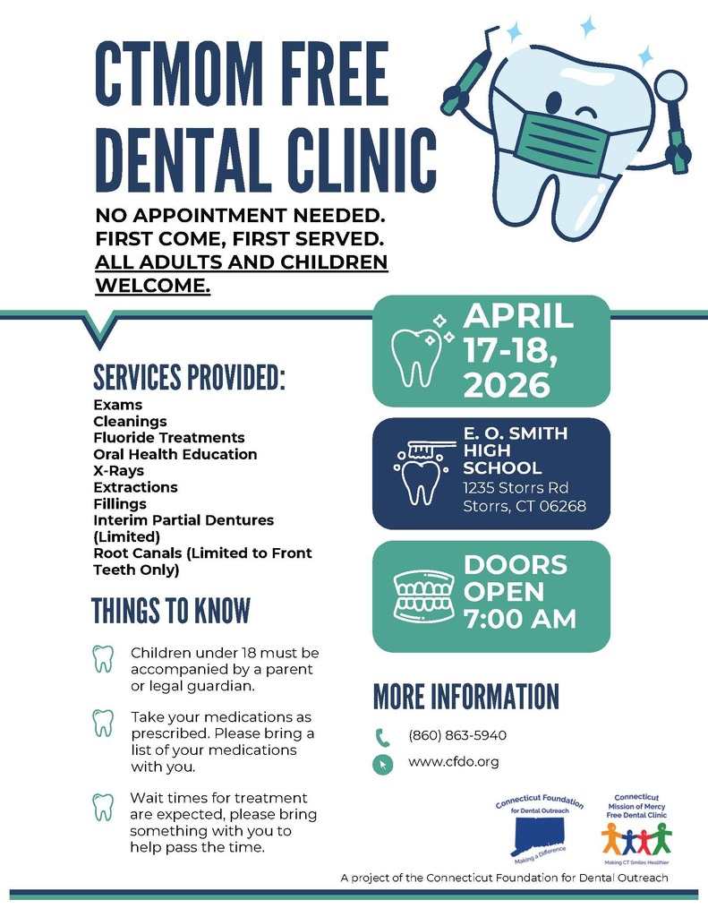 Connecticut Mission of Mercy Free Dental Clinic April 17-18 at E.O. Smith High School