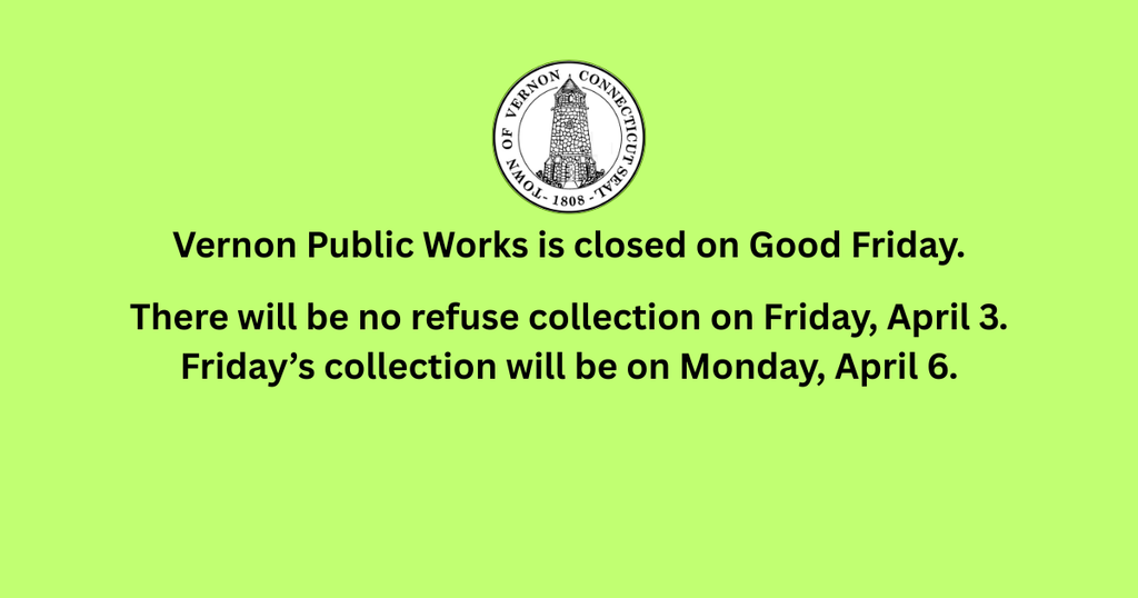 No refuse collection on Good Friday.