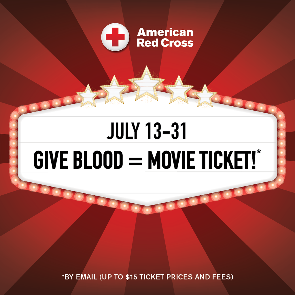 Give blood, get a movie ticket