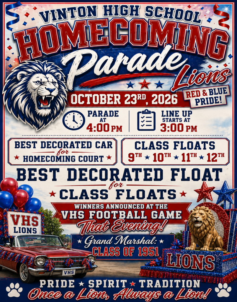 Homecoming parade flyer.