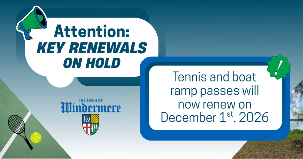 Tennis and boat ramp pass renewals are now on hold until December 1st.