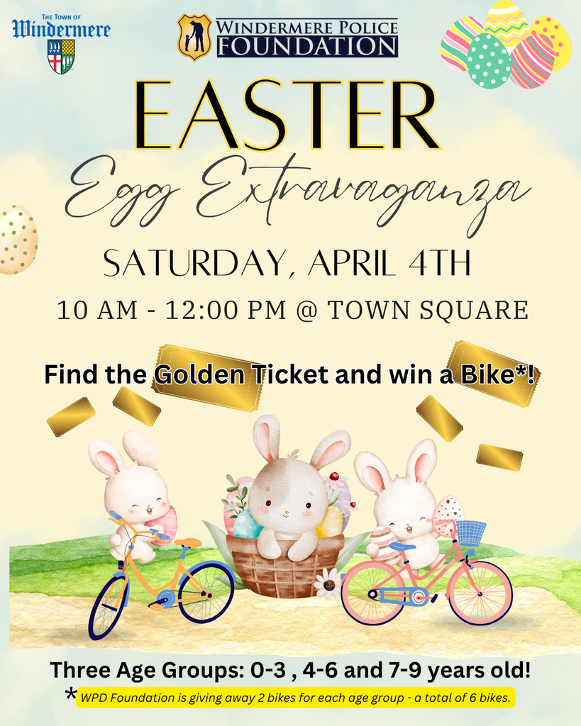 Easter Egg Extravaganza April 4th from 10 am to 12 pm at Town Square