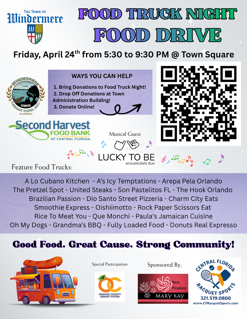Legacy Fund Food Drive April 24 Food Truck Night
