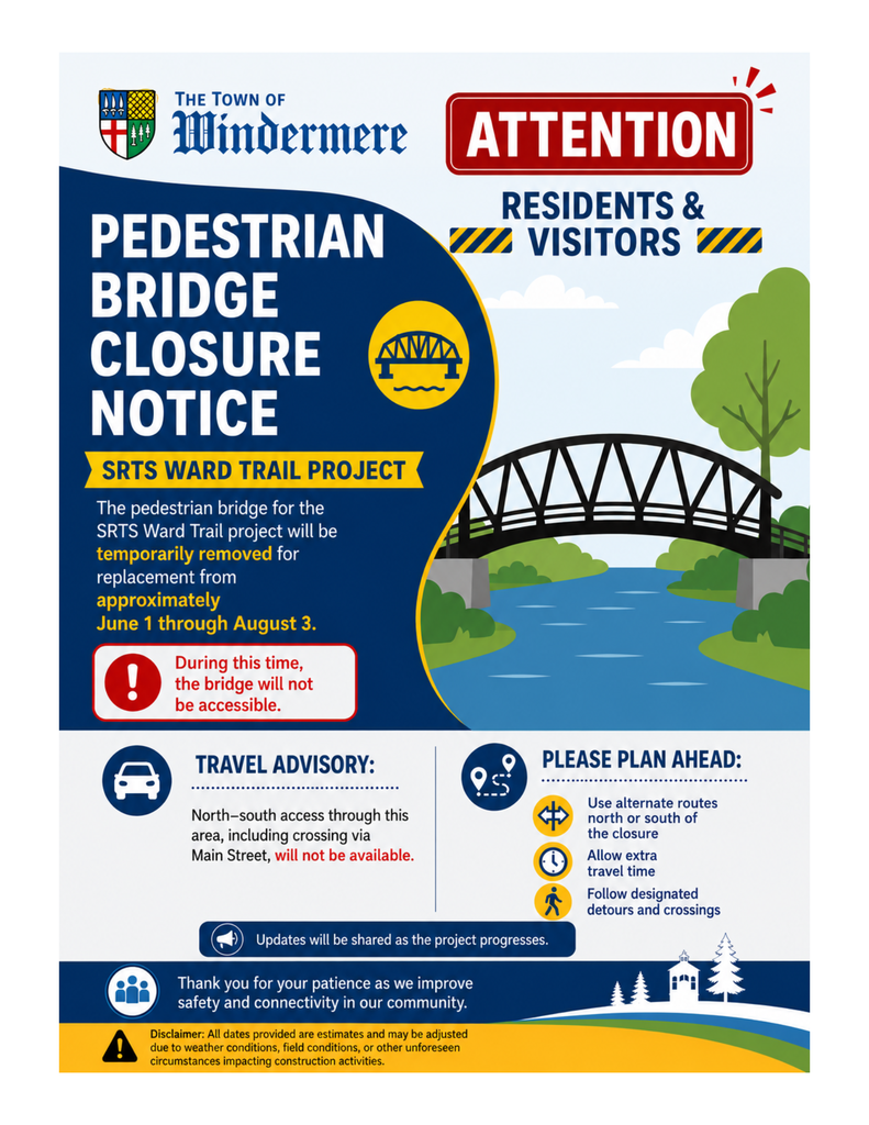 Bridge Project - closure notification for June 1st to August 3rd
