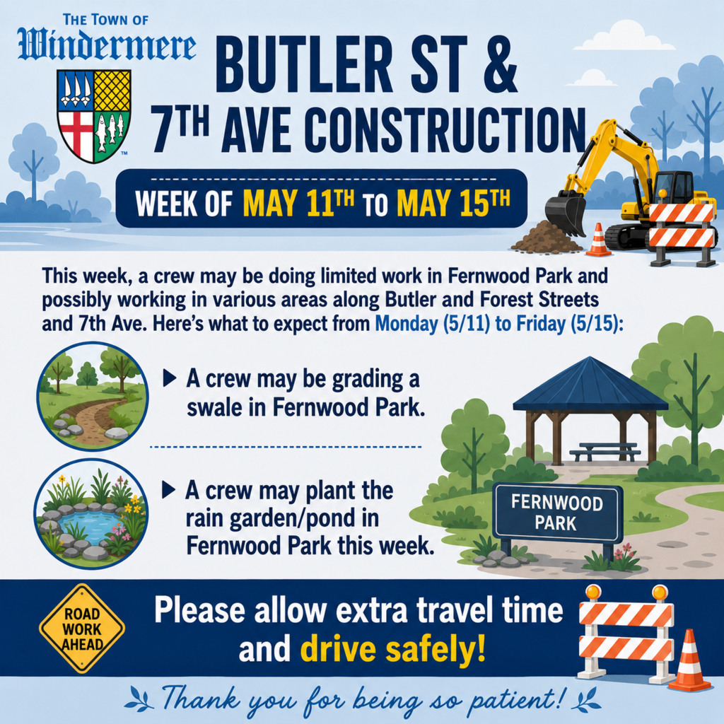Butler St. & 7Th Ave. traffic alert for the week of May 11 to May 15