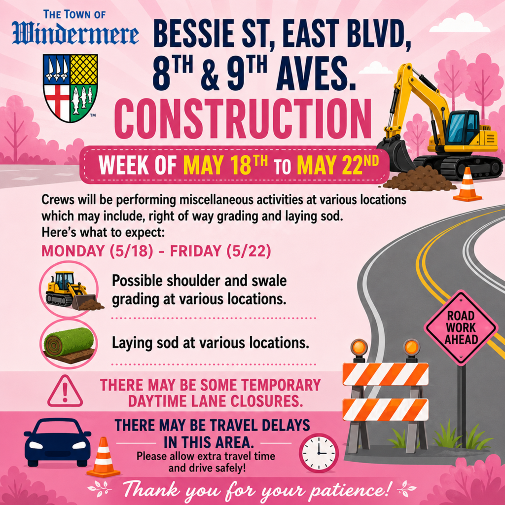 Bessie St, East Blvd, 8th and 9th Aves. Traffic Alert for the week of May 18 to May 22