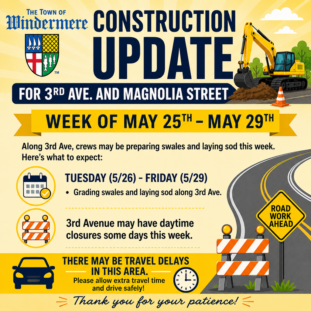 3rd and Magnolia Traffic Alert for the week of May 25 to May 29