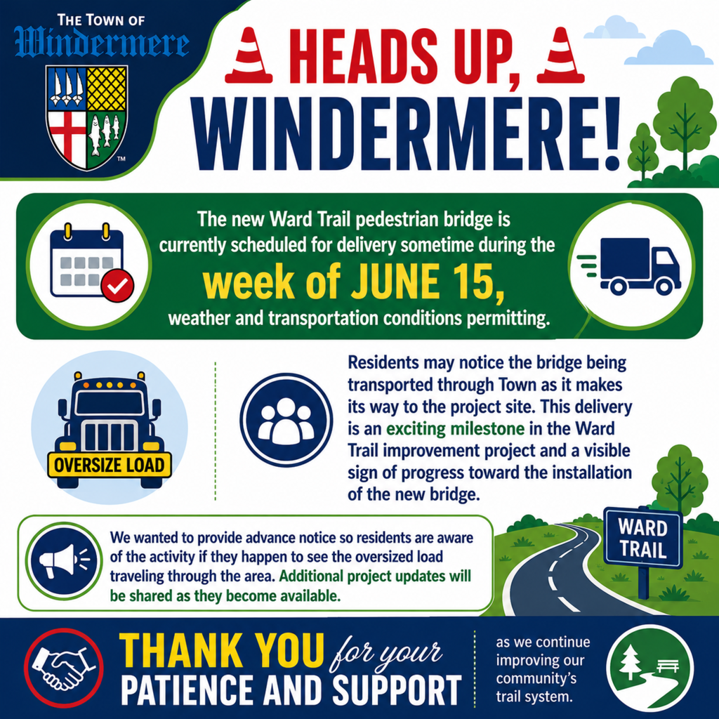 Bridge Project -  heads up on bridge delivery week of June 15. 