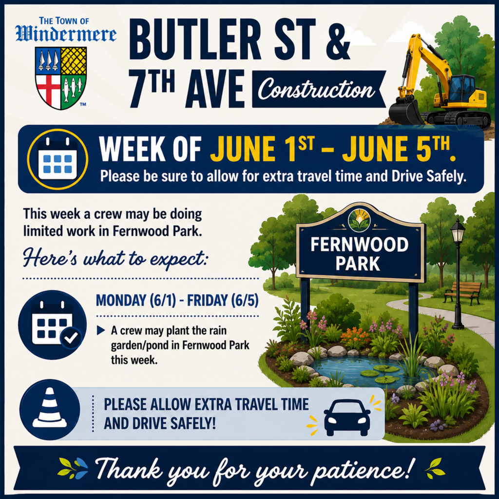 Butler St. & 7Th Ave. traffic alert for the week of June 1 to June 5