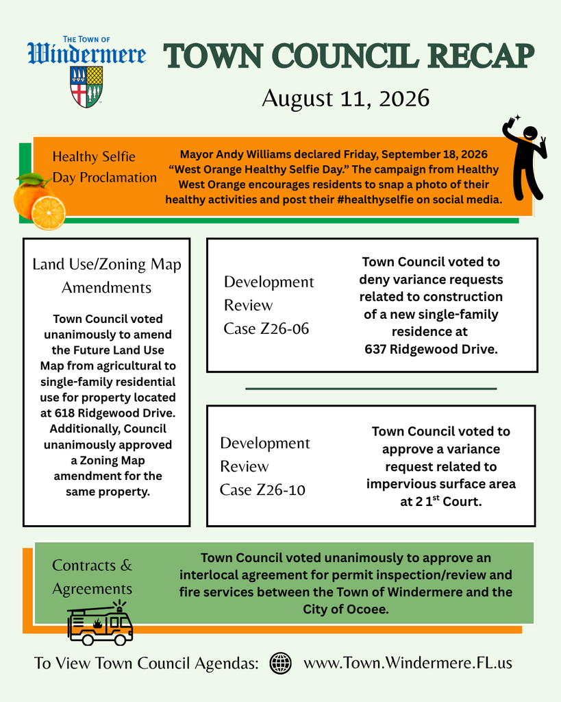 August 11, 2026 Windermere Town Council meeting recap