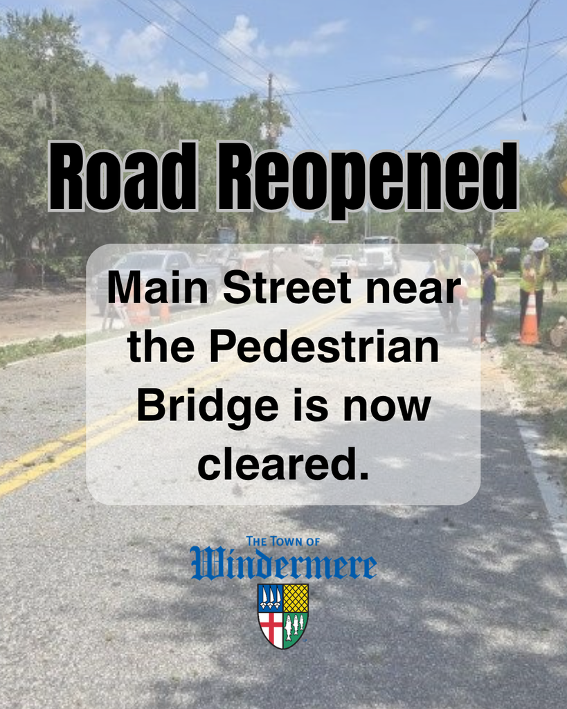Main Street near the pedestrian bridge has reopened.