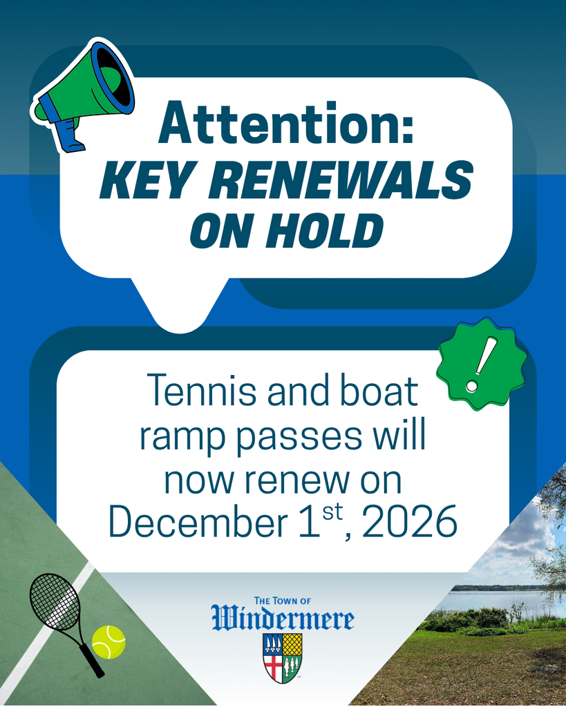 Tennis and boat ramp pass renewals are currently on hold.