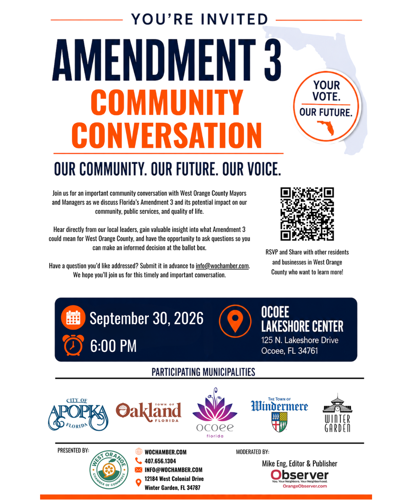 Amendment 3 discussion being held Wednesday, September 30th at Ocoee Lakeshore Center.