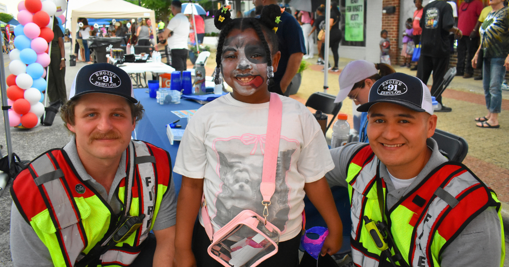 fire and girl with face painting